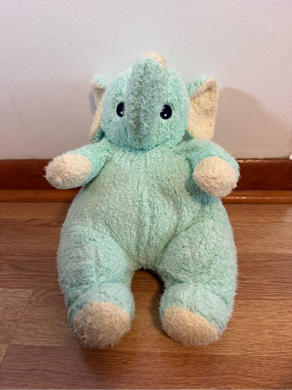 2000 Baby Ty Elephant Mint Green Pillow Pals Rattle Plush 12” Vintage